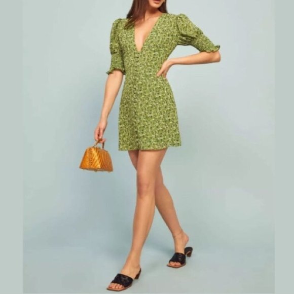 Reformation Dresses & Skirts - NWT Reformation Alison in Samantha Green Dress 6